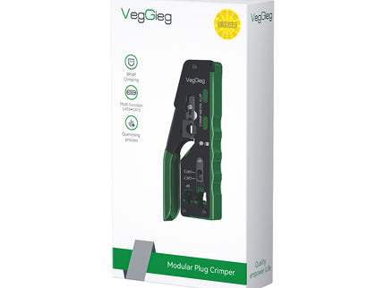 VegGieg Dovetail Clamp Network Crimping Tool | CAT5e–CAT8 | 3-in-1 Cut / Strip / Crimp | Precision & Durable Design