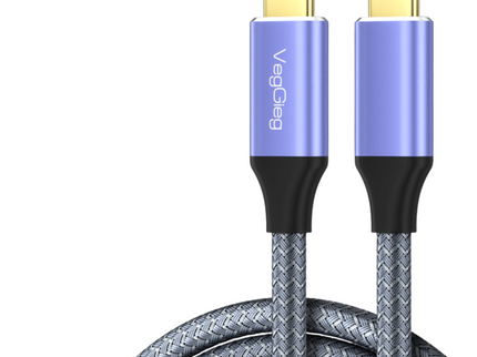 VegGieg V-H921 USB-C to USB-C Cable | 100W PD Fast Charging | 4K Display Output | 10Gbps Data Transfer | 2m Braided Durable Cable