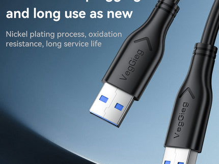 VegGieg USB 3.0 Male to Male Cable 3M & 5M | High-Speed Data Transfer Cable with Triple Layer Shielding