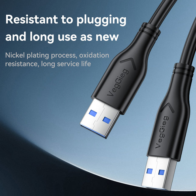 VegGieg USB 3.0 Male to Male Cable 3M & 5M | High-Speed Data Transfer Cable with Triple Layer Shielding