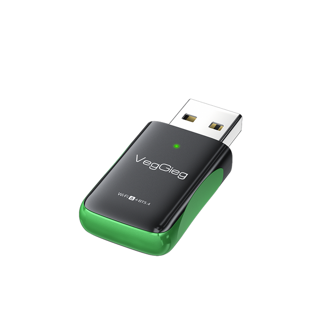 VegGieg AX1100 WiFi 6 + Bluetooth 5.4 USB Adapter | Dual Band Wireless Network Adapter with MU-MIMO & Secure Encryption