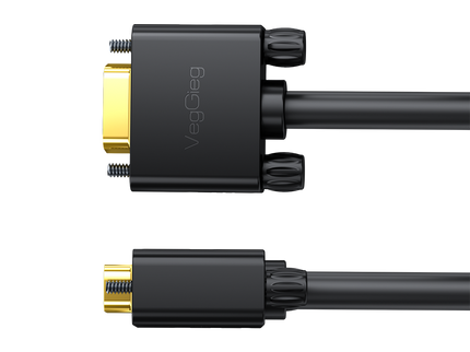 VegGieg V-V207 VGA Cable | 10m & 15m | Full HD 1080p | Multi-Layer Shielded | Double Magnetic Rings | 3+6 Core Design