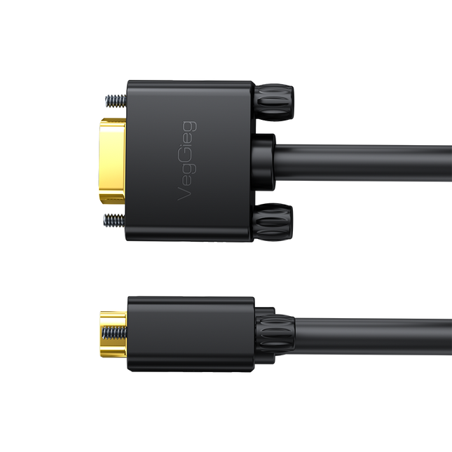 VegGieg V-V207 VGA Cable | 10m & 15m | Full HD 1080p | Multi-Layer Shielded | Double Magnetic Rings | 3+6 Core Design
