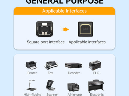 VegGieg USB to USB-B Printer Cable | High-Speed Printing | 10–15M Long Distance Support | Shielded, Durable, Plug & Play