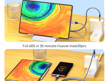 VegGieg V-H921 USB-C to USB-C Cable | 100W PD Fast Charging | 4K Display Output | 10Gbps Data Transfer | 2m Braided Durable Cable