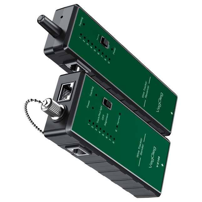 VegGieg V-E109 Multifunctional Network & Red Light Cable Tracker | 2-in-1 Cable Tester & Tracer | Fiber-Optic Red Light Function | Type-C Charging