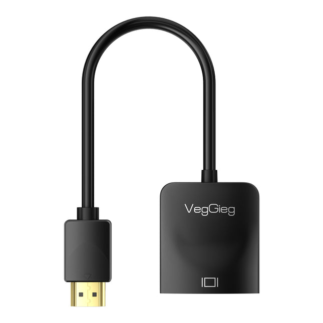 VegGieg HDMI to VGA Adapter | 1080P @ 60Hz | With or Without Audio | Video Converter for Monitor, Projector, TV
