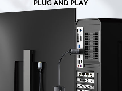 VegGieg DisplayPort (DP) to HDMI Adapter | 4K @ 30Hz | Gold-Plated Connector | Plug & Play | Compact Video Converter