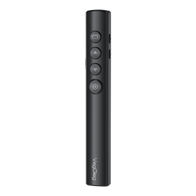 VegGieg V-LP003 Wireless Presenter with Laser Pointer | 2.4GHz | Plug & Play USB Receiver | 100M Range | Slide Control & Screen Blackout