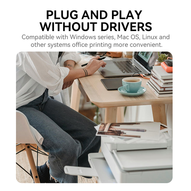 VegGieg USB to USB-B Printer Cable | High-Speed Printing | 10–15M Long Distance Support | Shielded, Durable, Plug & Play