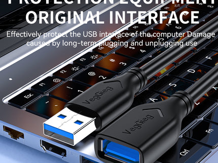 VegGieg V-U315 USB 3.0 Extension Cable | High-Speed 5Gbps USB-A Male to Female | Durable & Shielded | Plug & Play for PC, Laptop, USB Devices