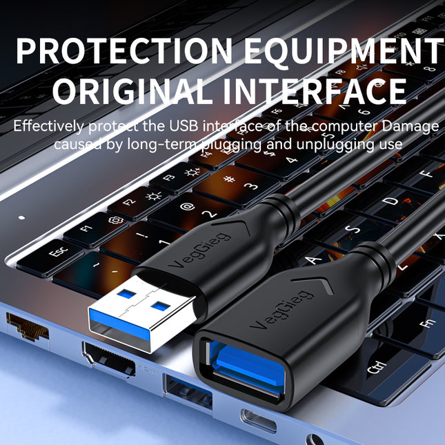 VegGieg V-U315 USB 3.0 Extension Cable | High-Speed 5Gbps USB-A Male to Female | Durable & Shielded | Plug & Play for PC, Laptop, USB Devices