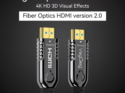 VegGieg V-H707 HDMI Active Optical Cable | 4K@60Hz | HDR | ARC | EDID | Gold-Plated | Long-Distance Fiber Connection | Durable & Reliable (25m, 30m)