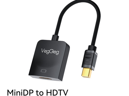 VegGieg V-Z616 Mini DisplayPort (Mini DP) to HDMI Adapter | 4K@30Hz UHD | Stable Signal Transmission | Plug & Play | Compact Converter