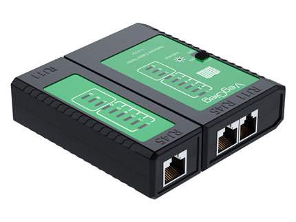 VegGieg V-E101 Network & Telephone Cable Tester | Supports RJ45/RJ11 | Automatic Cycle Speed Test | ABS Protective Shell