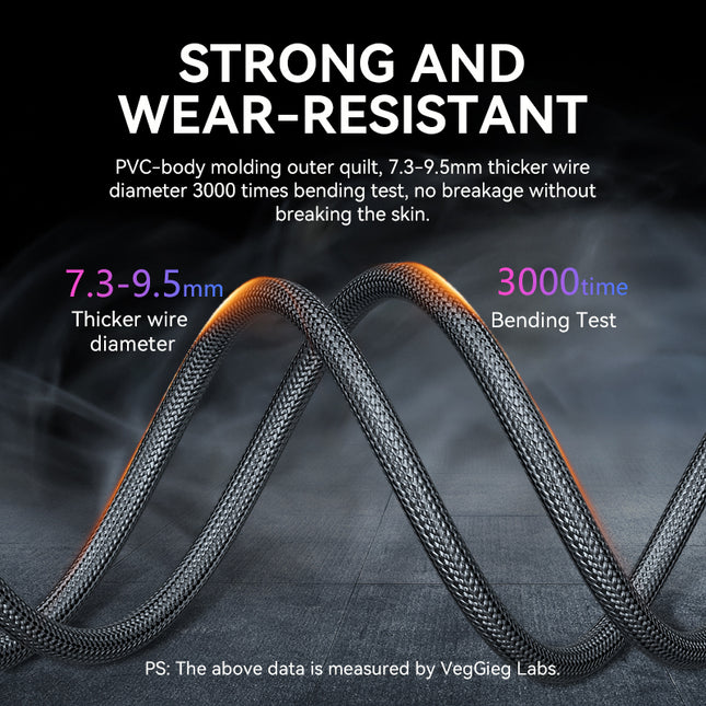 VegGieg V-H402 HDMI 2.1 Ultra High-Speed Cable | 8K@60Hz | 4K@120Hz | 48Gbps | VRR, QFT, ALLM | Gold-Plated | Durable & Reliable (1.5m, 3m, 5m)