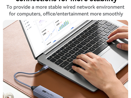 VegGieg USB & Type-C to 2.5 Gigabit Ethernet LAN Adapter | 2-in-1 USB-A & USB-C | 2.5Gbps High-Speed Network Adapter | Plug & Play | Nylon Braided Cable