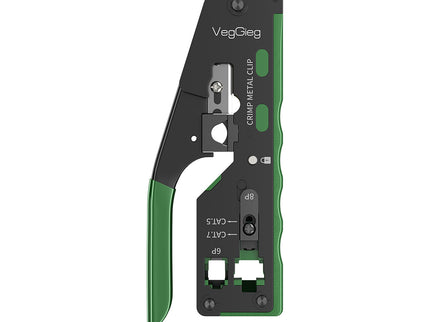 VegGieg Dovetail Clamp Network Crimping Tool | CAT5e–CAT8 | 3-in-1 Cut / Strip / Crimp | Precision & Durable Design