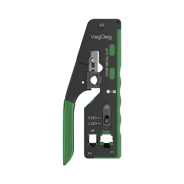 VegGieg Dovetail Clamp Network Crimping Tool | CAT5e–CAT8 | 3-in-1 Cut / Strip / Crimp | Precision & Durable Design