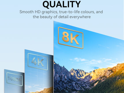 VegGieg 8K DisplayPort to HDMI Cable 2M (DP to HDMI) | 8K@60Hz UHD | HDR | Nylon Braided | Gold Plated | Audio Video Sync | Plug & Play