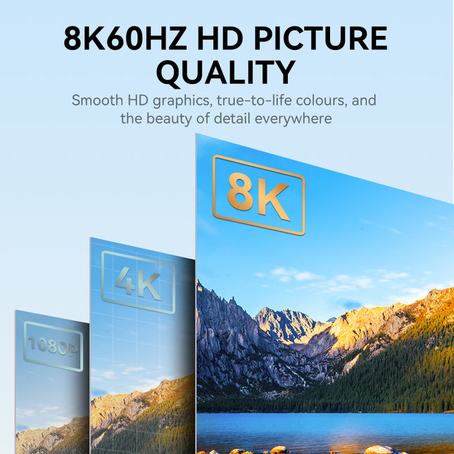 VegGieg 8K DisplayPort to HDMI Cable 2M (DP to HDMI) | 8K@60Hz UHD | HDR | Nylon Braided | Gold Plated | Audio Video Sync | Plug & Play