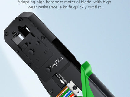 VegGieg E103 Network Crimping Tool | 3-in-1 RJ45/RJ11/RJ12 Crimper | Cable Cutter & Stripper | Ethernet Tool for Network Installations