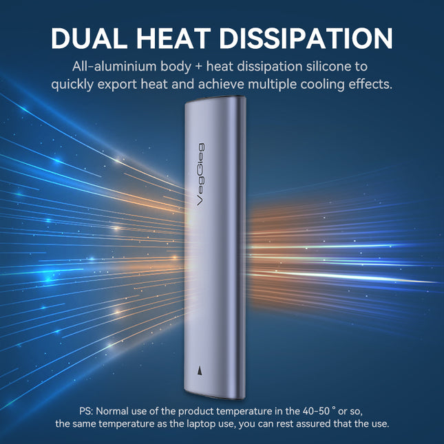 VegGieg M.2 NVMe SSD Enclosure | USB 3.2 Gen 2 | 10Gbps Tool-Free Aluminum Case for M-Key & B+M Key NVMe SSDs (2230/2242/2260/2280)