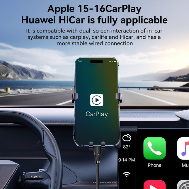 VegGieg V-U323 USB-A to Type-C Data Cable | 10Gbps SuperSpeed | 3A Charging | Braided | Ideal for CarPlay & Android Auto