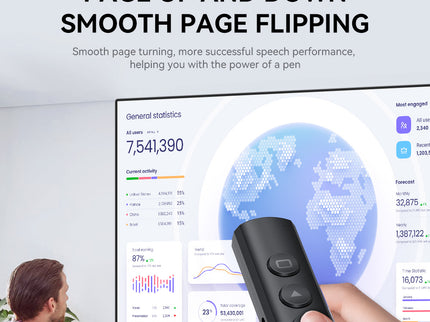 VegGieg V-LP003 Wireless Presenter with Laser Pointer | 2.4GHz | Plug & Play USB Receiver | 100M Range | Slide Control & Screen Blackout