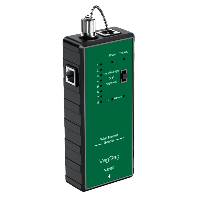 VegGieg V-E109 Multifunctional Network & Red Light Cable Tracker | 2-in-1 Cable Tester & Tracer | Fiber-Optic Red Light Function | Type-C Charging