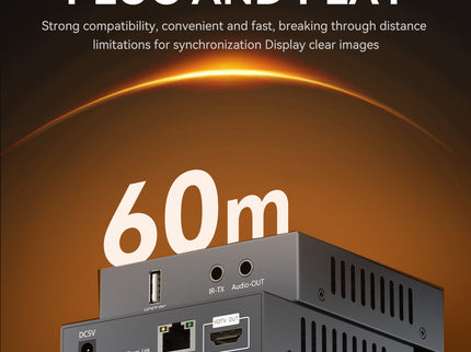 VegGieg V-HD010 HDMI Extender over CAT6 | 60M Transmission | Full HD 1080p | IR Support | HDMI + LAN Extension Kit | Plug & Play