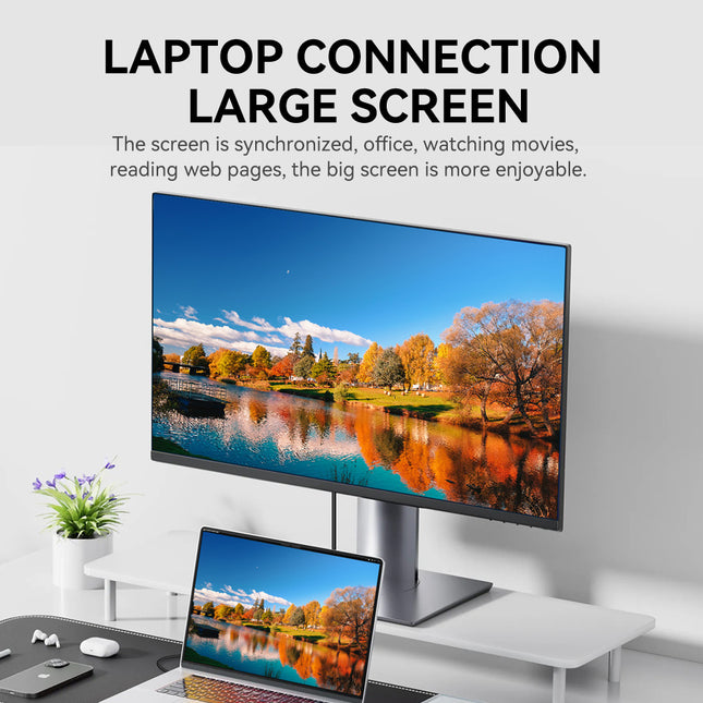 VegGieg Mini DisplayPort (Mini DP) to HDMI Cable | 4K @ 30Hz | mDP to HDMI Converter for MacBook, Surface, Laptop to Monitor, TV, Projector | Plug & Play