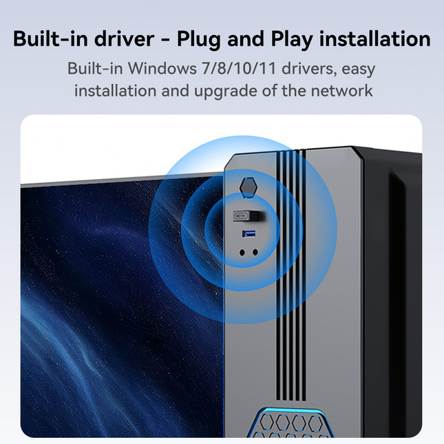VegGieg 150Mbps Wireless USB Adapter | 2.4GHz Plug & Play WiFi Network Adapter for Desktop & Laptop