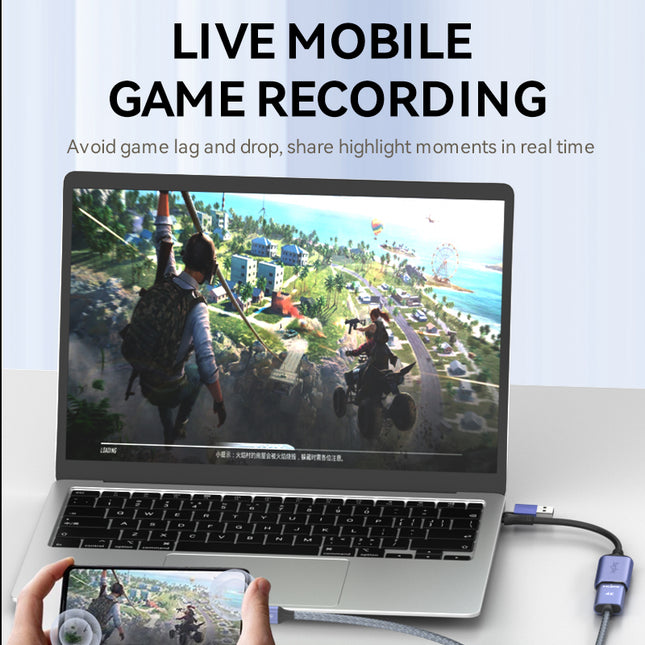 VegGieg USB/Type-C Video Capture Card | 4K Input, 1080P Recording | HDMI Game Capture for PS4/PS5/Switch | Live Streaming Compatible with OBS & More