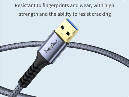 VegGieg USB 3.0 Braided Extension Cable | Premium Aluminium Shell High-Speed USB Extension Cable