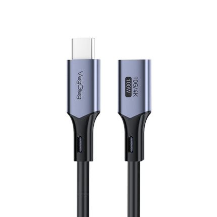 VegGieg USB Type-C Gen 2 Extension Cable | 100W PD Fast Charging | 10Gbps Data Transfer | 4K@60Hz Video | Smart E-Marker Chip | USB-C Male to Female | 1M / 2M