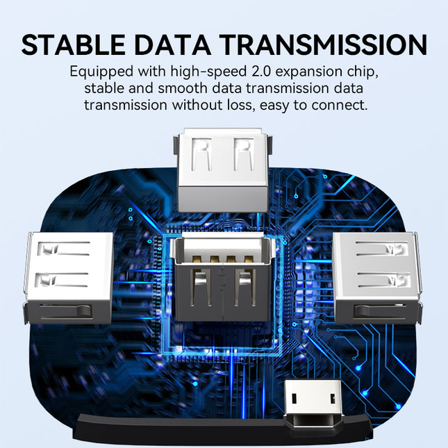 VegGieg 4-Port USB Hub | USB 2.0 & USB 3.0 Options | 1m Cable | External Power Support | High-Speed Data Transfer