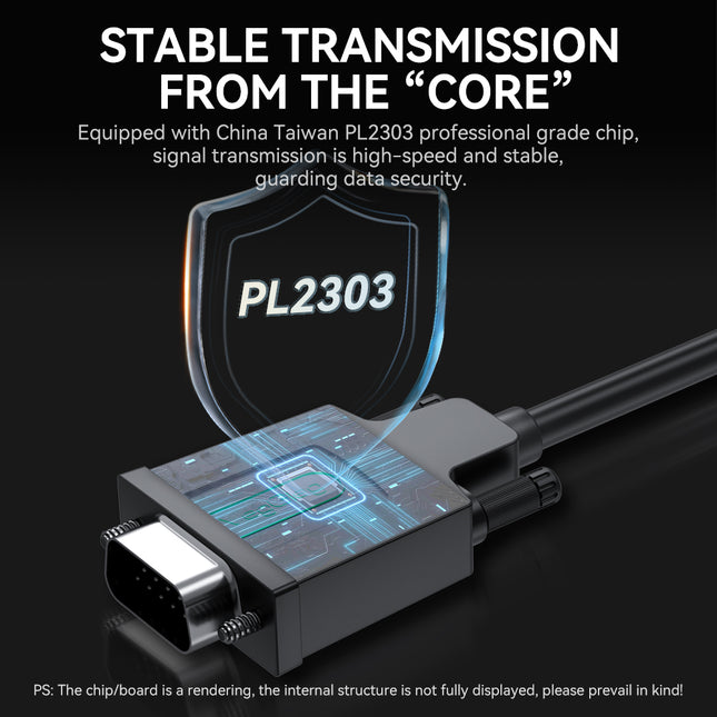 VegGieg V-U401 USB to Serial RS232 Adapter Cable | DB9 Male | FTDI Chipset | Plug & Play | 1.5m Length | Supports Windows, Linux, macOS