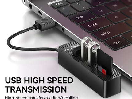 VegGieg 6-Port USB 2.0 Hub with SD/TF Card Reader | 1m Cable | High-Speed Data Transfer | Compact & Durable