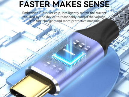 VegGieg V-H921 USB-C to USB-C Cable | 100W PD Fast Charging | 4K Display Output | 10Gbps Data Transfer | 2m Braided Durable Cable