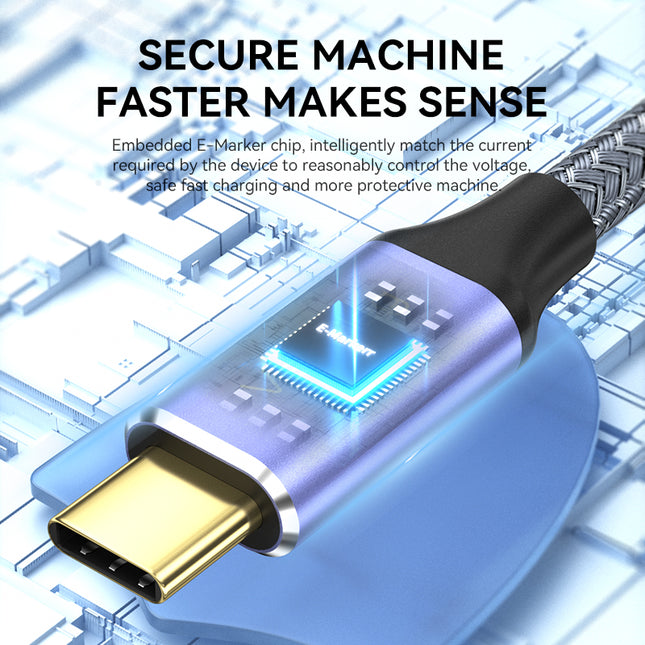 VegGieg V-H921 USB-C to USB-C Cable | 100W PD Fast Charging | 4K Display Output | 10Gbps Data Transfer | 2m Braided Durable Cable