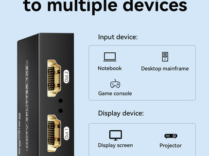 VegGieg 1x2 HDMI Splitter | 4K@30Hz Ultra HD | Dual Display Output | HDMI Duplicator for TV, Monitor, Projector, PS5, Xbox