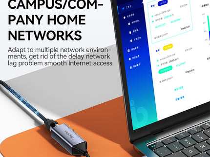 VegGieg USB-C to Ethernet Adapter | 100Mbps & 1000Mbps | Alloy Shell | Plug & Play | Type-C Network Solution