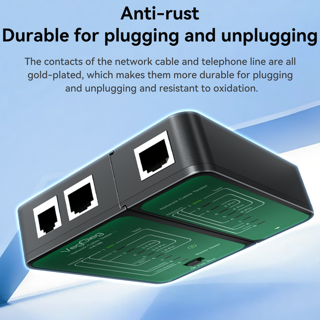 VegGieg V-E110 Professional Network & Telephone Line Tester | 150m Range | Shielded/Unshielded Cable Support | POE Anti-Firing | One-Hand Operation