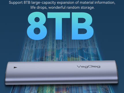 VegGieg M.2 NVMe SSD Enclosure | USB 3.2 Gen 2 | 10Gbps Tool-Free Aluminum Case for M-Key & B+M Key NVMe SSDs (2230/2242/2260/2280)