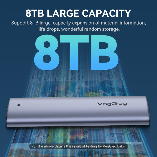 VegGieg M.2 NVMe SSD Enclosure | USB 3.2 Gen 2 | 10Gbps Tool-Free Aluminum Case for M-Key & B+M Key NVMe SSDs (2230/2242/2260/2280)