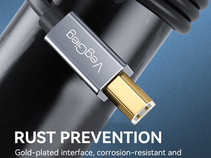 VegGieg USB Type-C to USB-B Printer Cable | 2M High-Speed USB 2.0 | Connect Type-C Laptops to Printers, Scanners & Fax