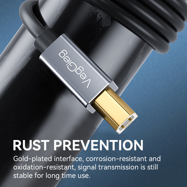 VegGieg USB Type-C to USB-B Printer Cable | 2M High-Speed USB 2.0 | Connect Type-C Laptops to Printers, Scanners & Fax