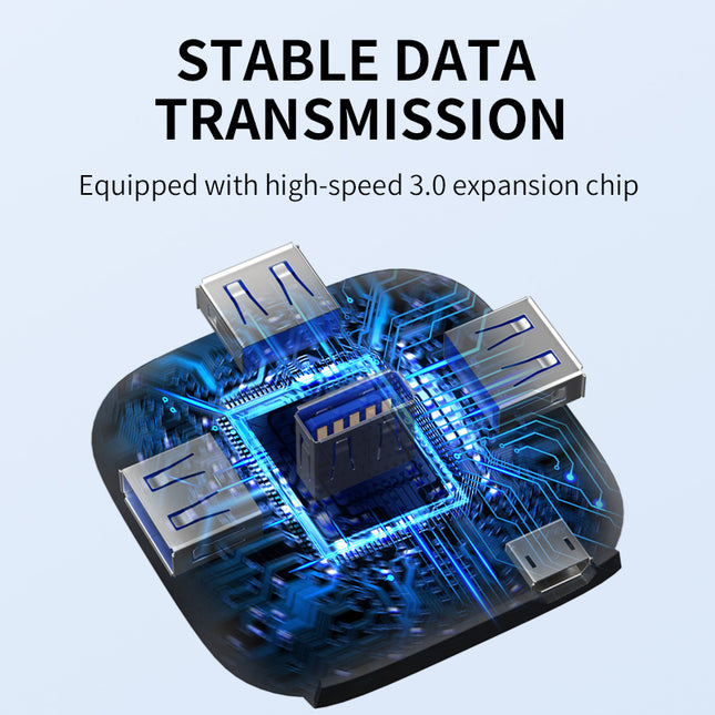 VegGieg Type-C to 4-Port USB Hub | USB 2.0 & USB 3.0 Options | 1m Cable | External Power Support | High-Speed Expansion VC341