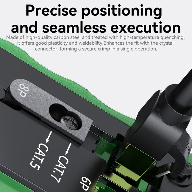 VegGieg Dovetail Clamp Network Crimping Tool | CAT5e–CAT8 | 3-in-1 Cut / Strip / Crimp | Precision & Durable Design